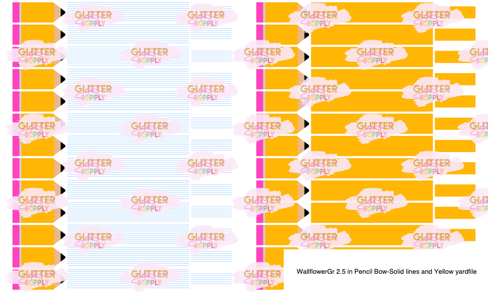 WallflowerGr 2.5 in Pencil Bow-Solid lines and Yellow yardfile