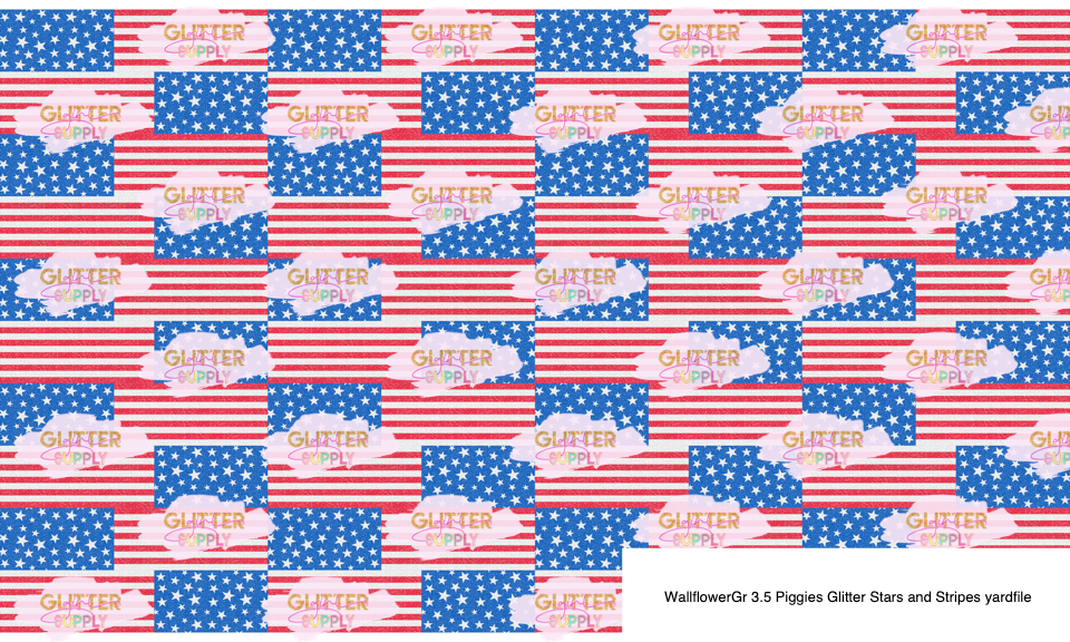 WallflowerGr 3.5 Piggies Glitter Stars and Stripes yardfile