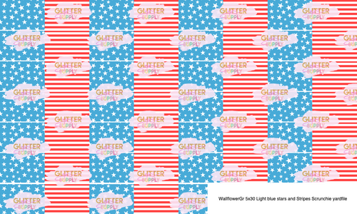 WallflowerGr 5x30 Light blue stars and Stripes Scrunchie yardfile