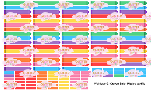 WallflowerGr Crayon Sailor Piggies yardfile