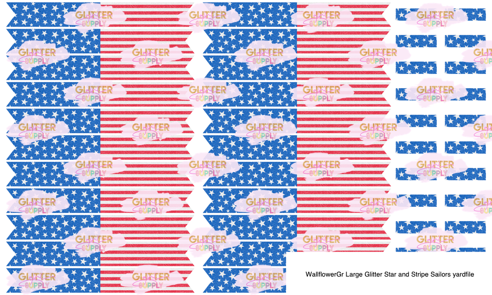 WallflowerGr Large Glitter Star and Stripe Sailors yardfile