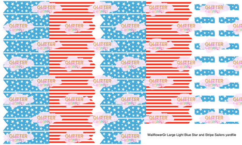 WallflowerGr Large Light Blue Star and Stripe Sailors yardfile