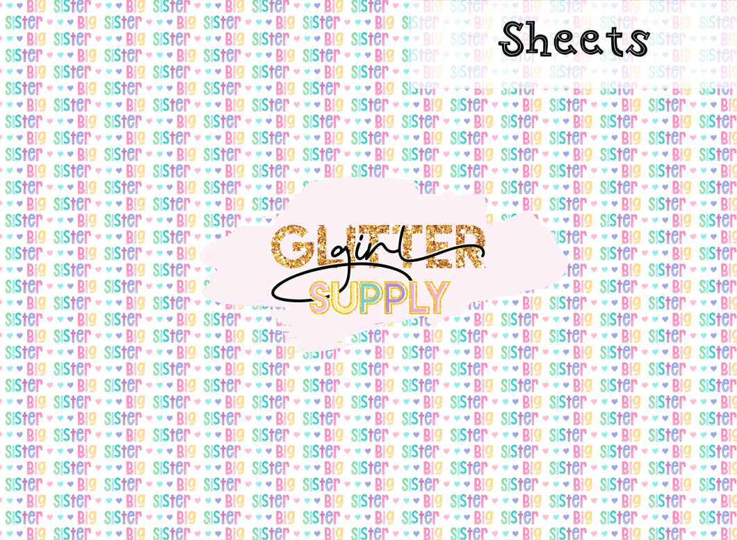 Big sister pastel rainbow