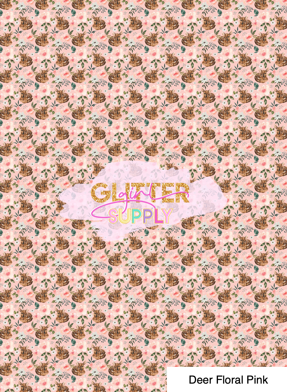 Deer Floral Pink