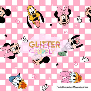 Fabric Bloompattern Mouse pink check