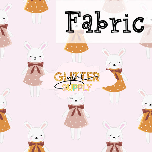 Fabric Bunnies In Dresses