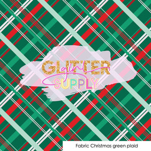 Fabric Christmas green plaid