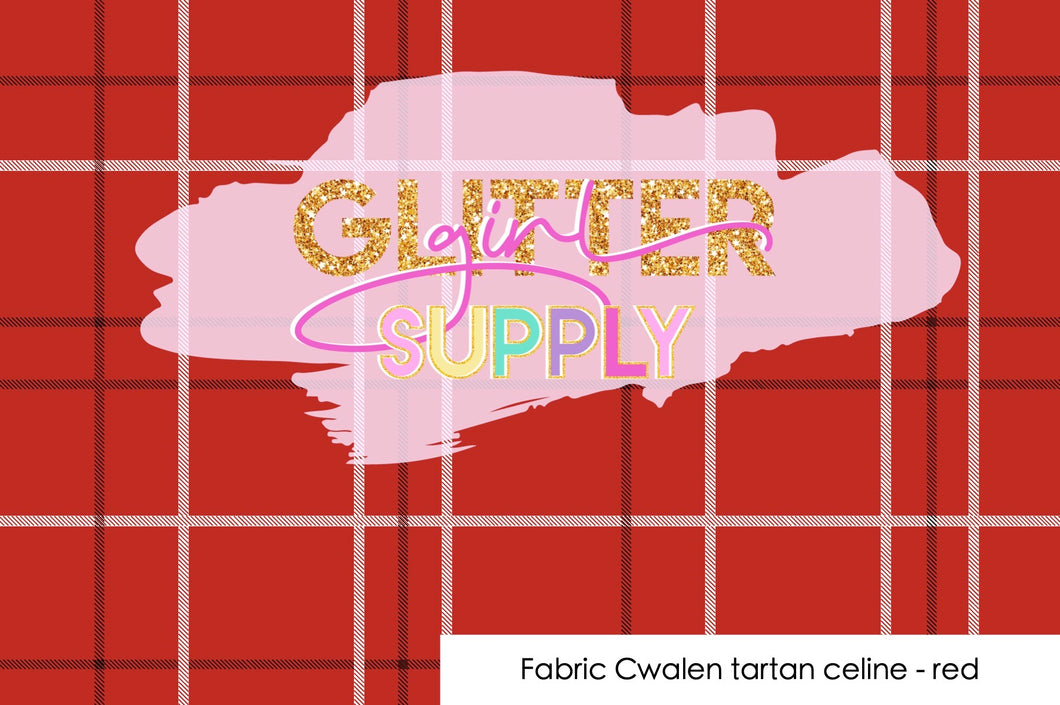 Fabric Cwalen tartan celine - red
