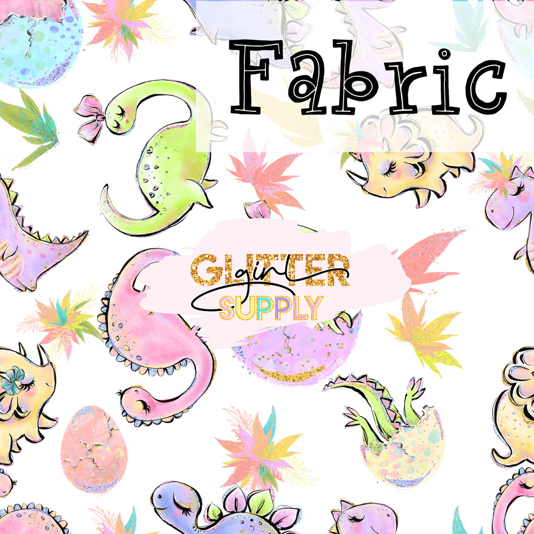 Fabric Dino girls white