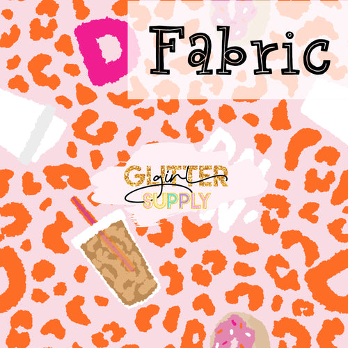 Fabric Dunkin coffee Cheetah