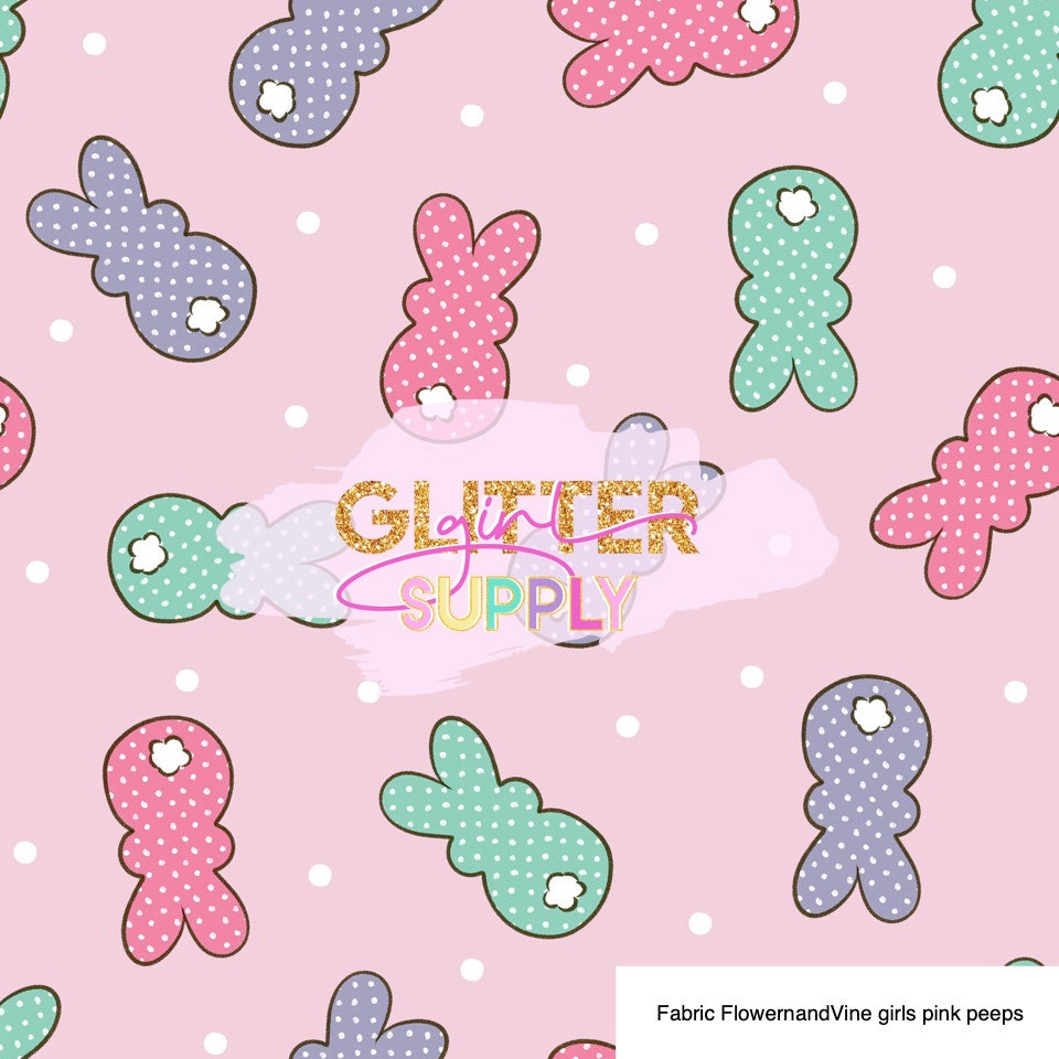 Fabric FlowerandVine girls pink peeps – Glitter Girl Supply