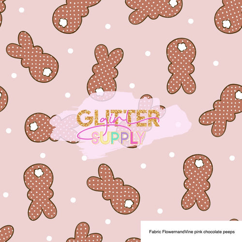 Fabric FlowerandVine pink chocolate peeps