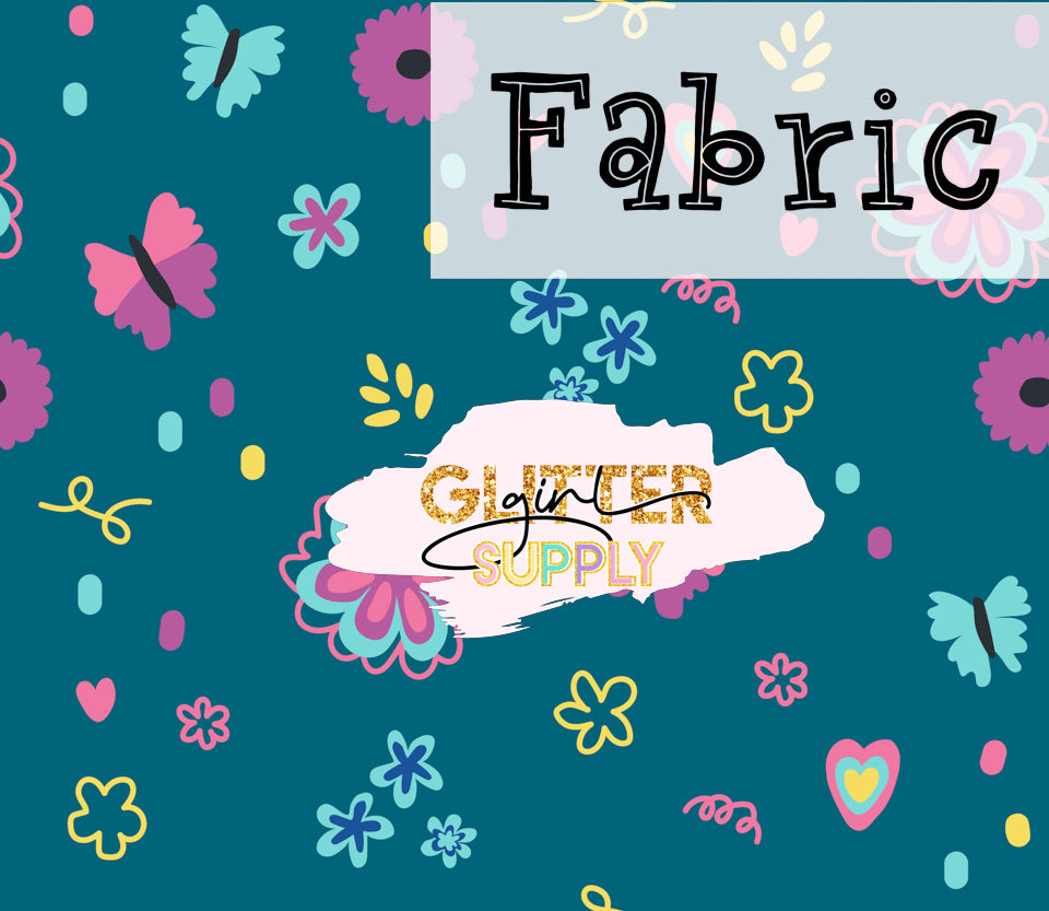 Fabric Heycute Charming teal floral