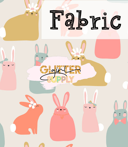 Fabric Heycute bright bunnies