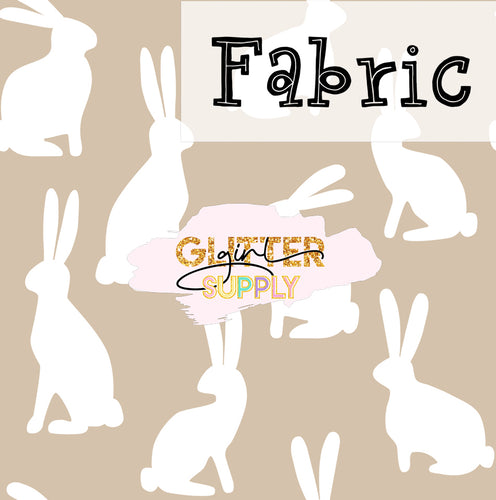 Fabric Heycute bunnies on tan