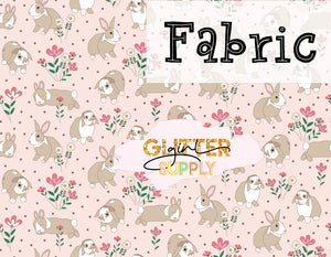 Fabric Heycute bunny floral pink