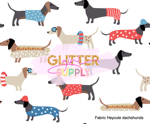 Fabric Heycute dachshunds