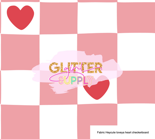 Fabric Heycute loveya heart checkerboard