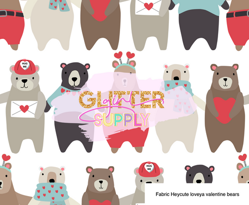 Fabric Heycute loveya valentine bears