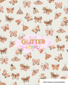 Fabric Heycute neutral butterflies