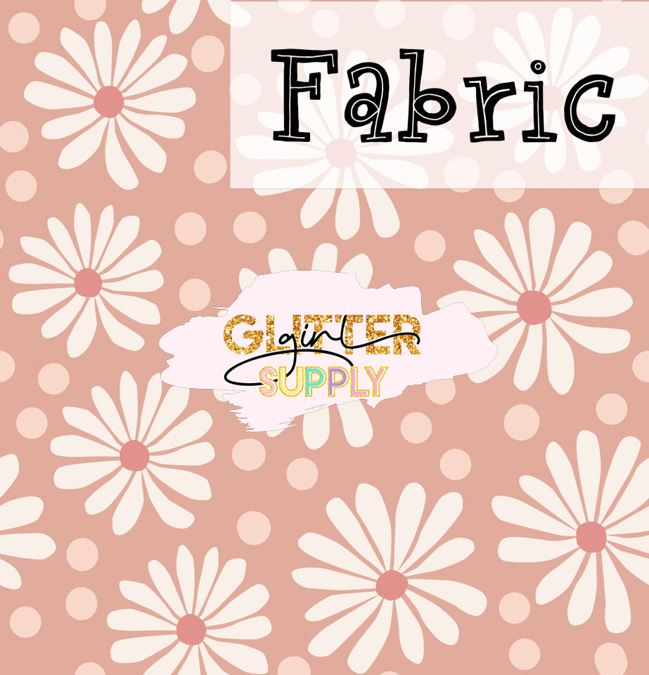 Fabric Heycute pink daisies