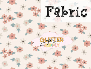 Fabric Heycute pink mini floral white