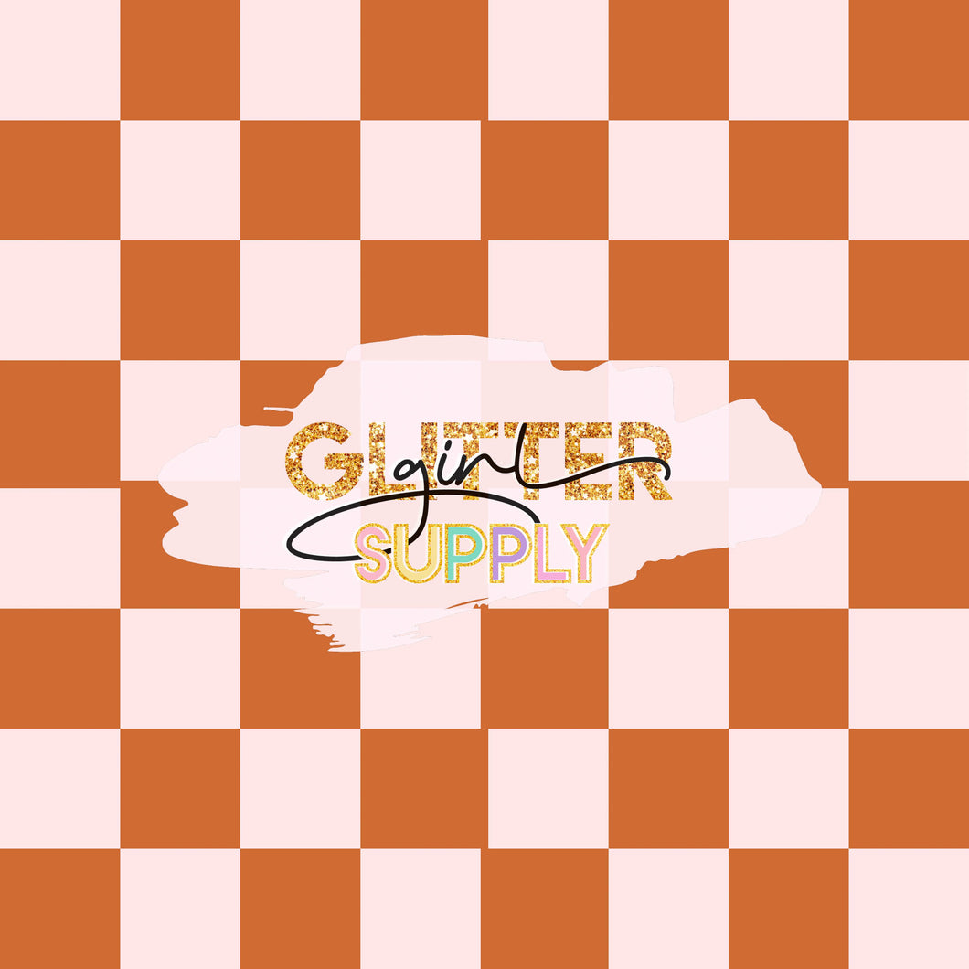 Fabric ILYPattern burnt orange check