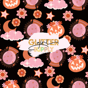 Fabric ILYPattern dark pumpkin