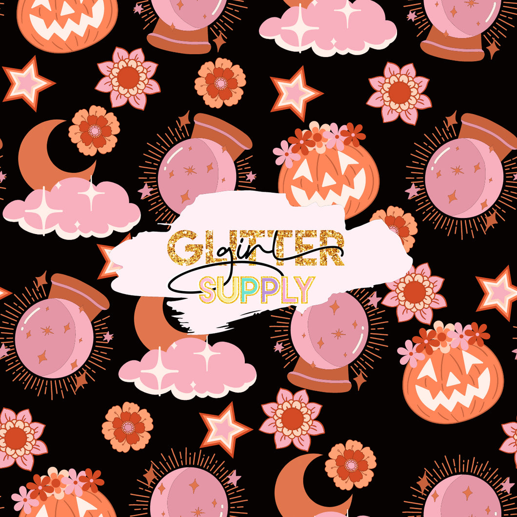 Fabric ILYPattern dark pumpkin