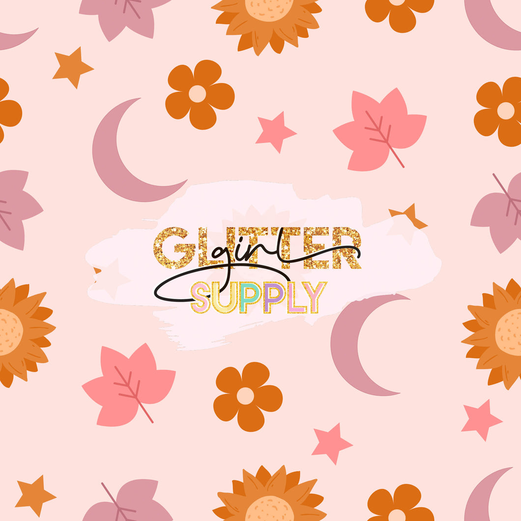 Fabric ILYPattern fall moon