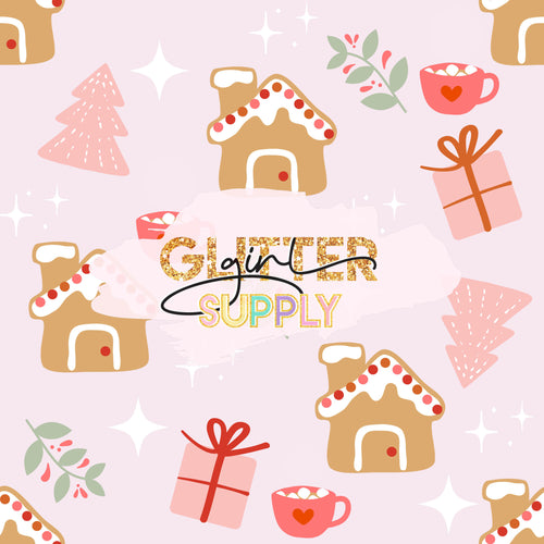 Fabric ILYPattern gingerbread house