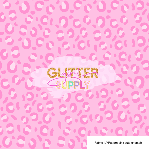 Fabric ILYPattern pink cute cheetah