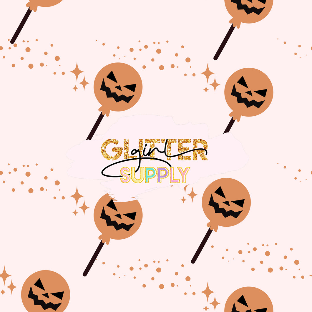 Fabric ILYPattern pumpkin lolli