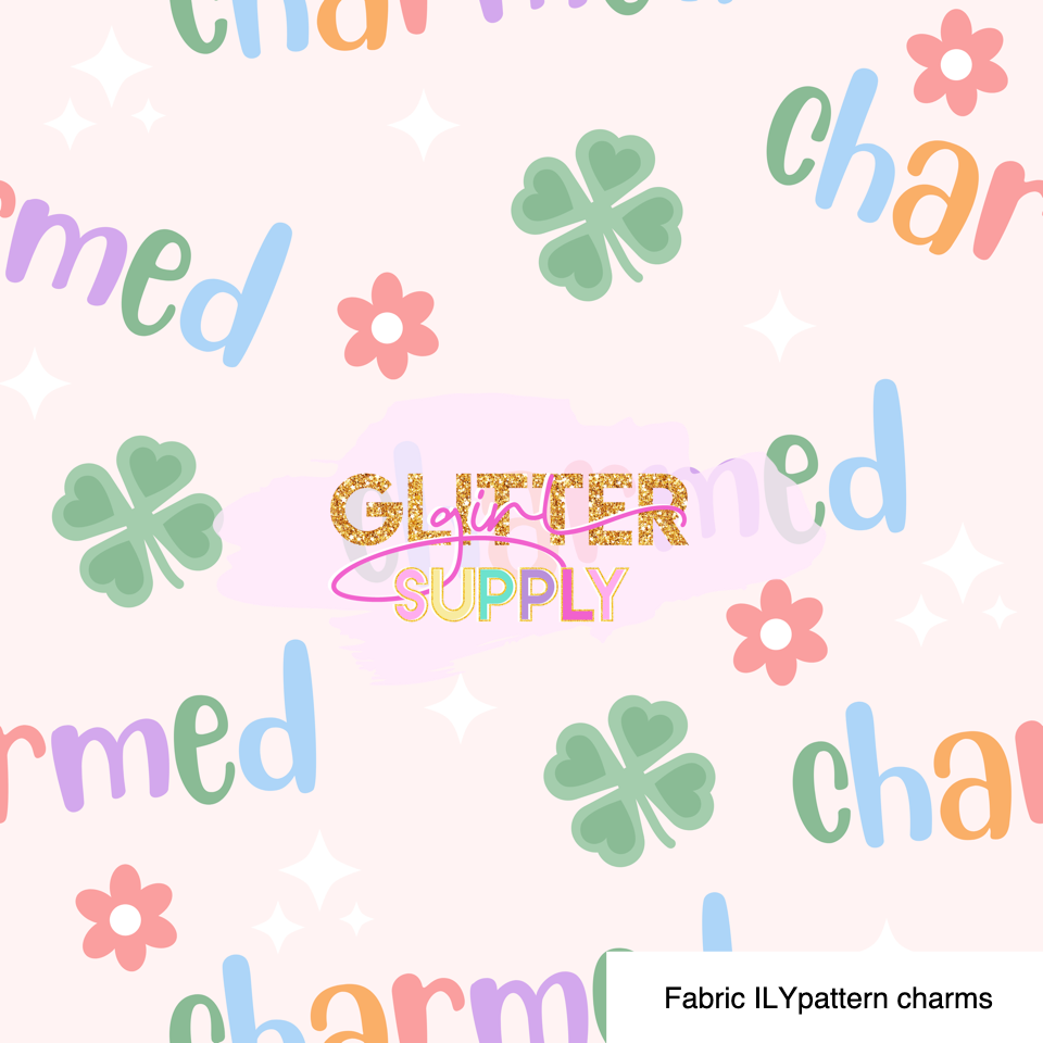 Fabric ILYpattern charms