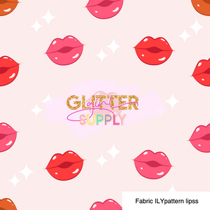 Fabric ILYpattern lipss