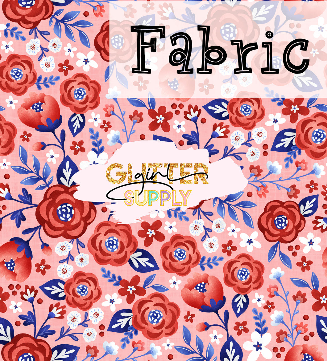 Fabric Kwinn All American Floral Pink