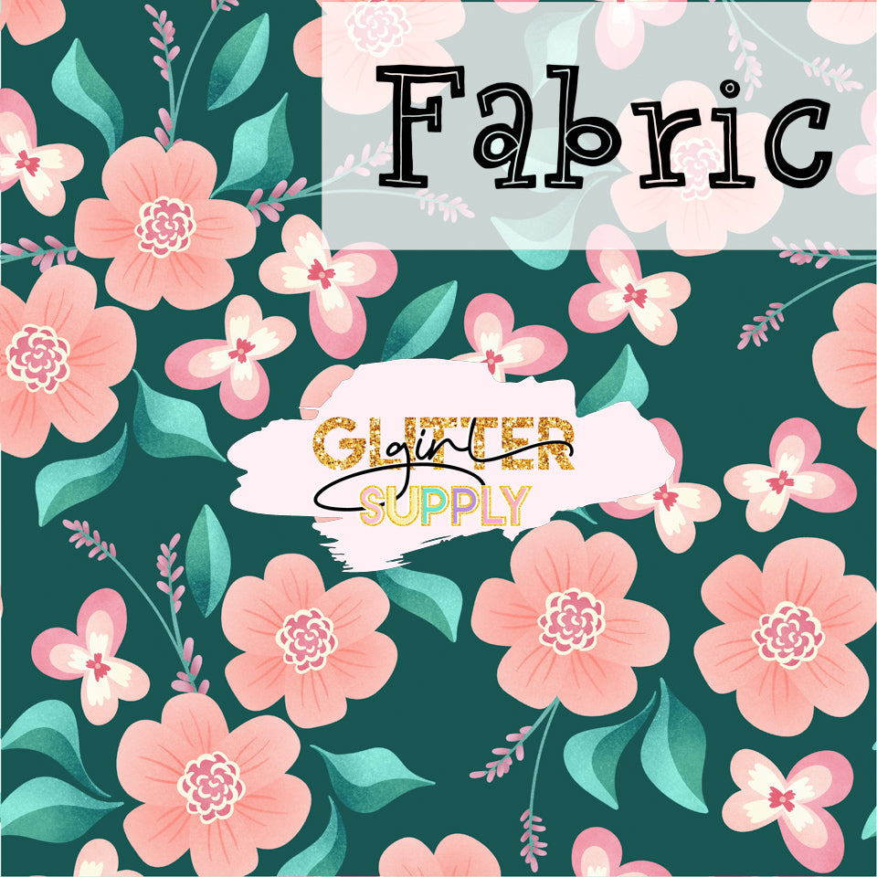 Fabric Kwinn Hoppy Easter Floral Teal