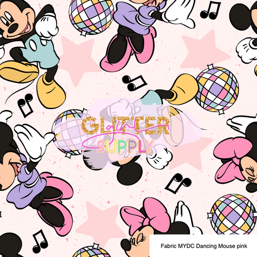 Fabric MYDC Dancing Mouse pink