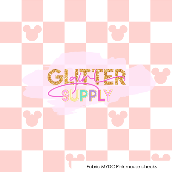 Fabric MYDC Pink mouse checks