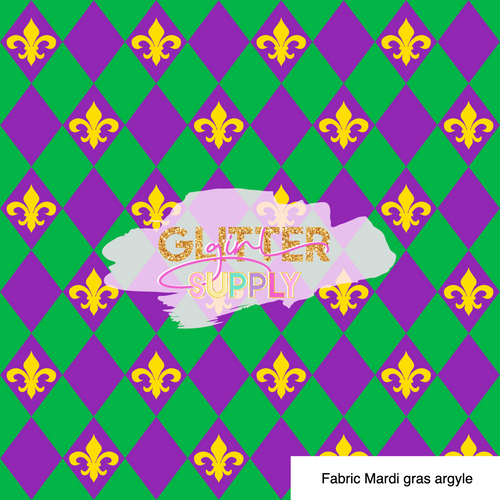 Fabric Mardi gras argyle