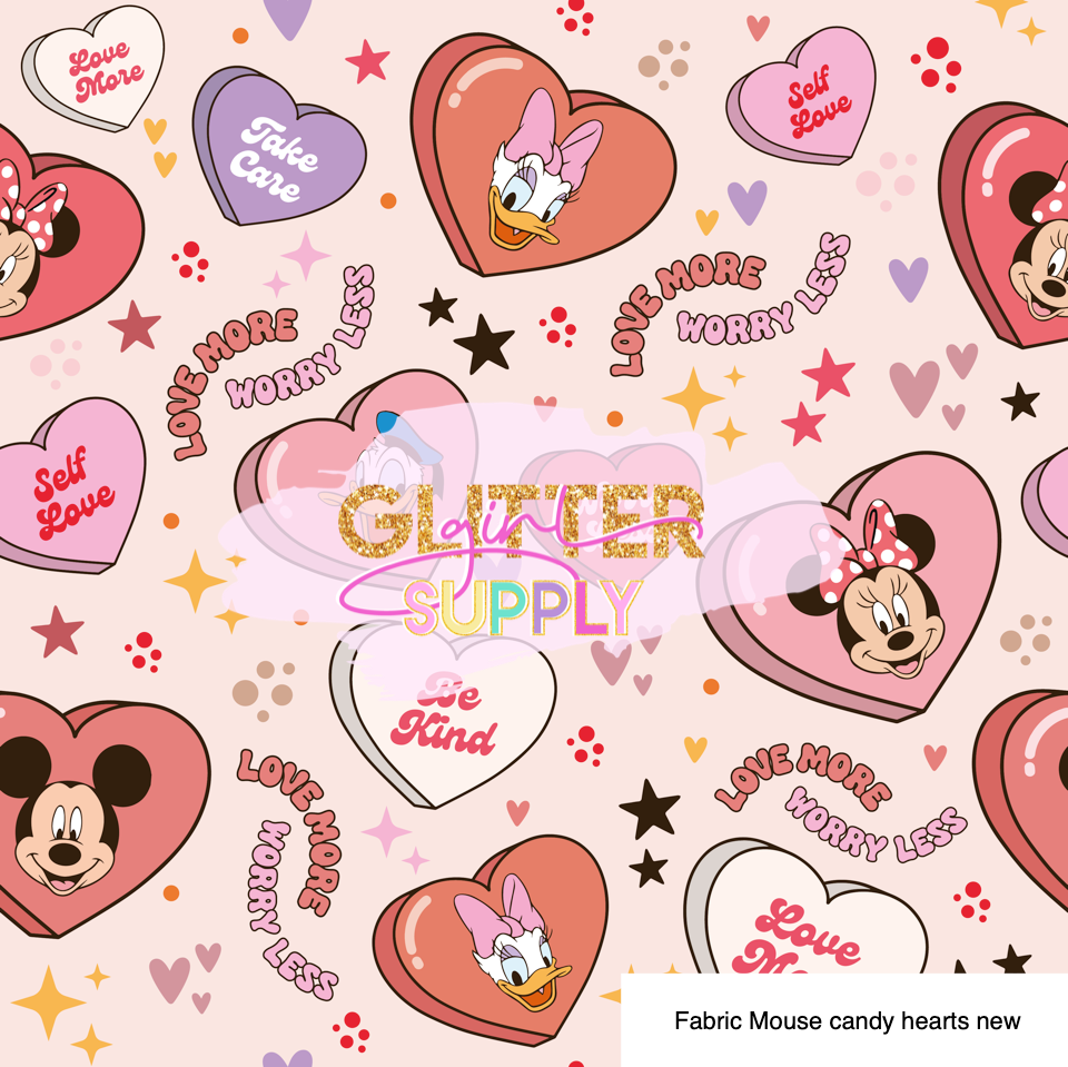 Fabric Mouse candy hearts new