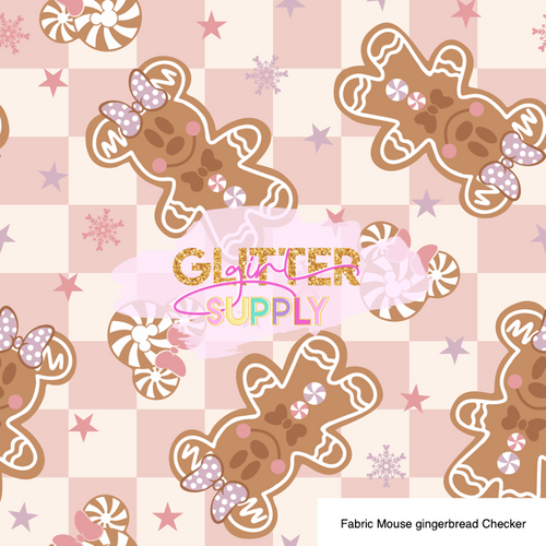 Fabric Mouse gingerbread Checker