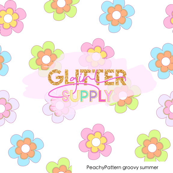 Fabric PeachyPattern groovy summer – Glitter Girl Supply