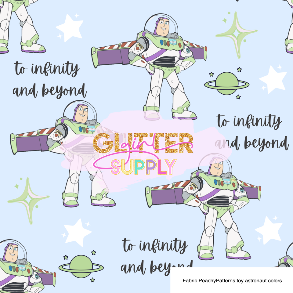 Fabric PeachyPatterns toy astronaut colors
