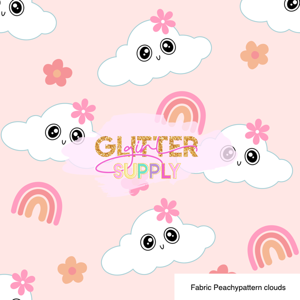 Fabric Peachypattern clouds