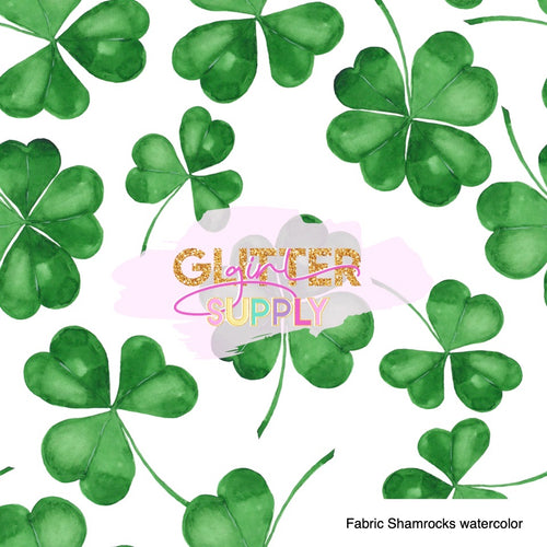 Fabric Shamrocks watercolor