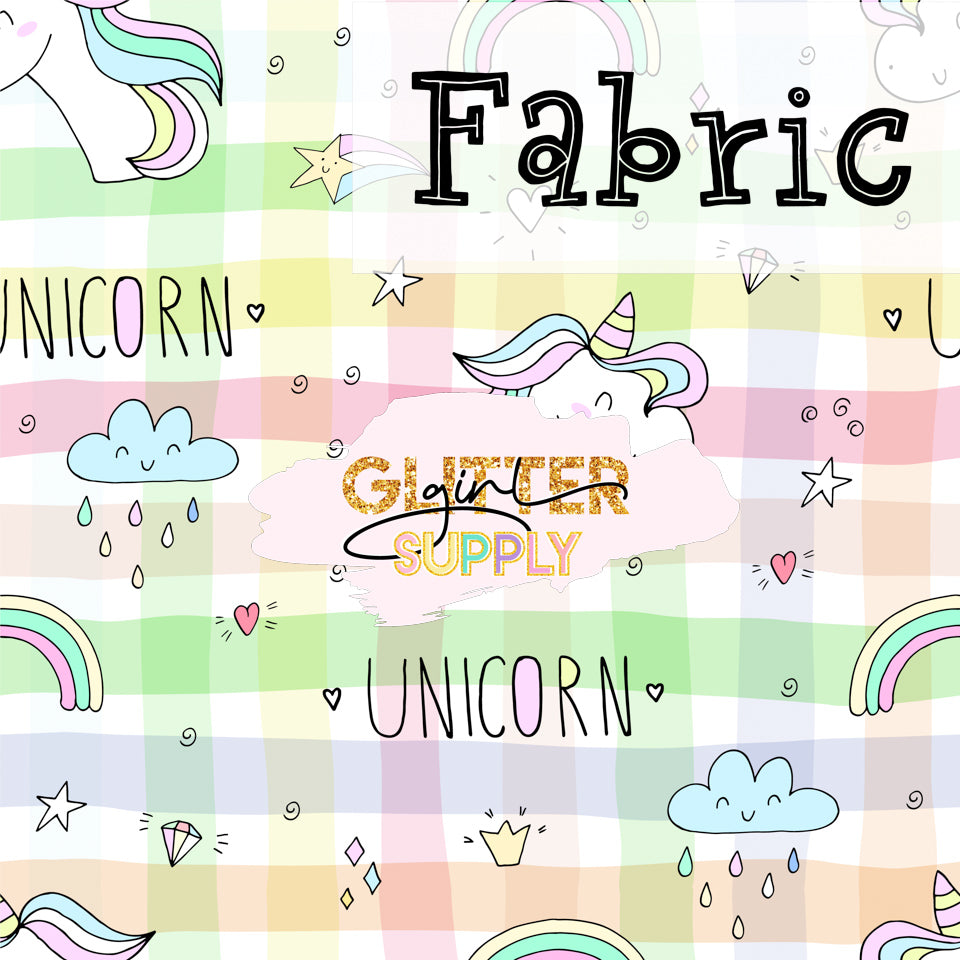 Fabric Unicorn Pastel Plaid