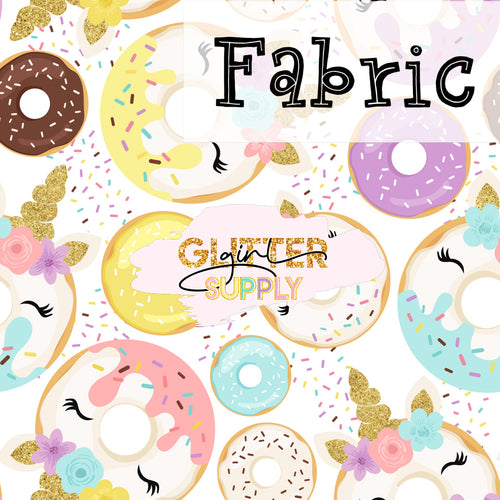 Fabric Unicorn donuts pink yellow