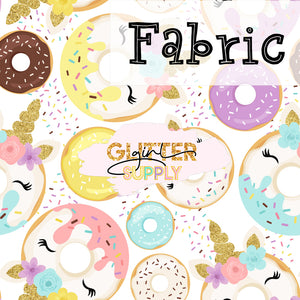 Fabric Unicorn donuts pink yellow
