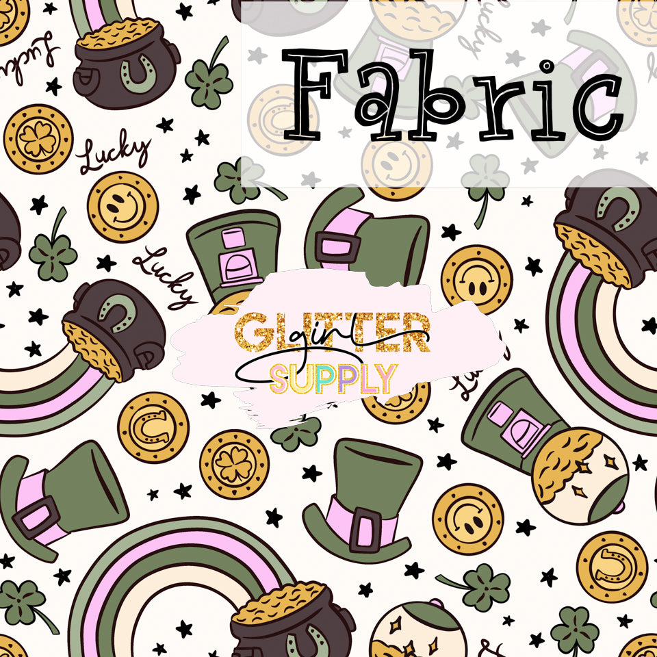 Fabric Vintage Rainbow and pot of gold Camila